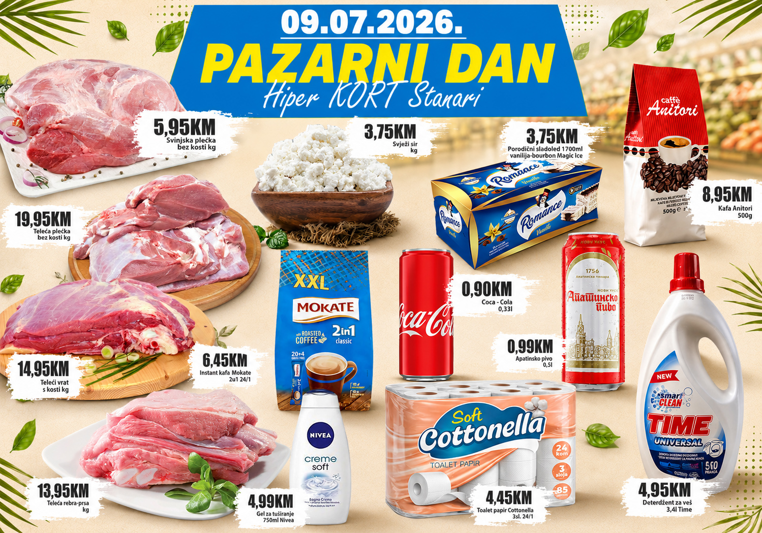 Pazarni dan u Hiper KORT-u Stanari: Ponuda za 09. jul uz cijene koje vrijedi iskoristiti