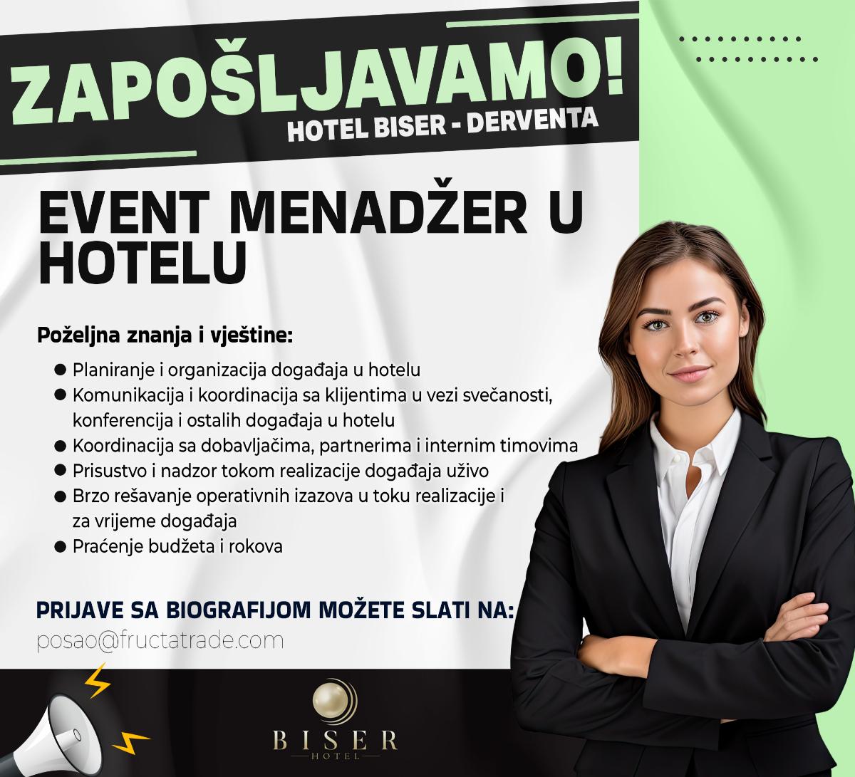 Event menadžer u hotelu