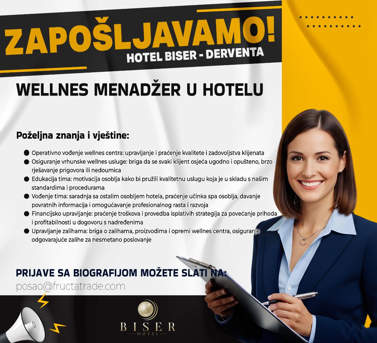 Wellnes menadžer u hotelu