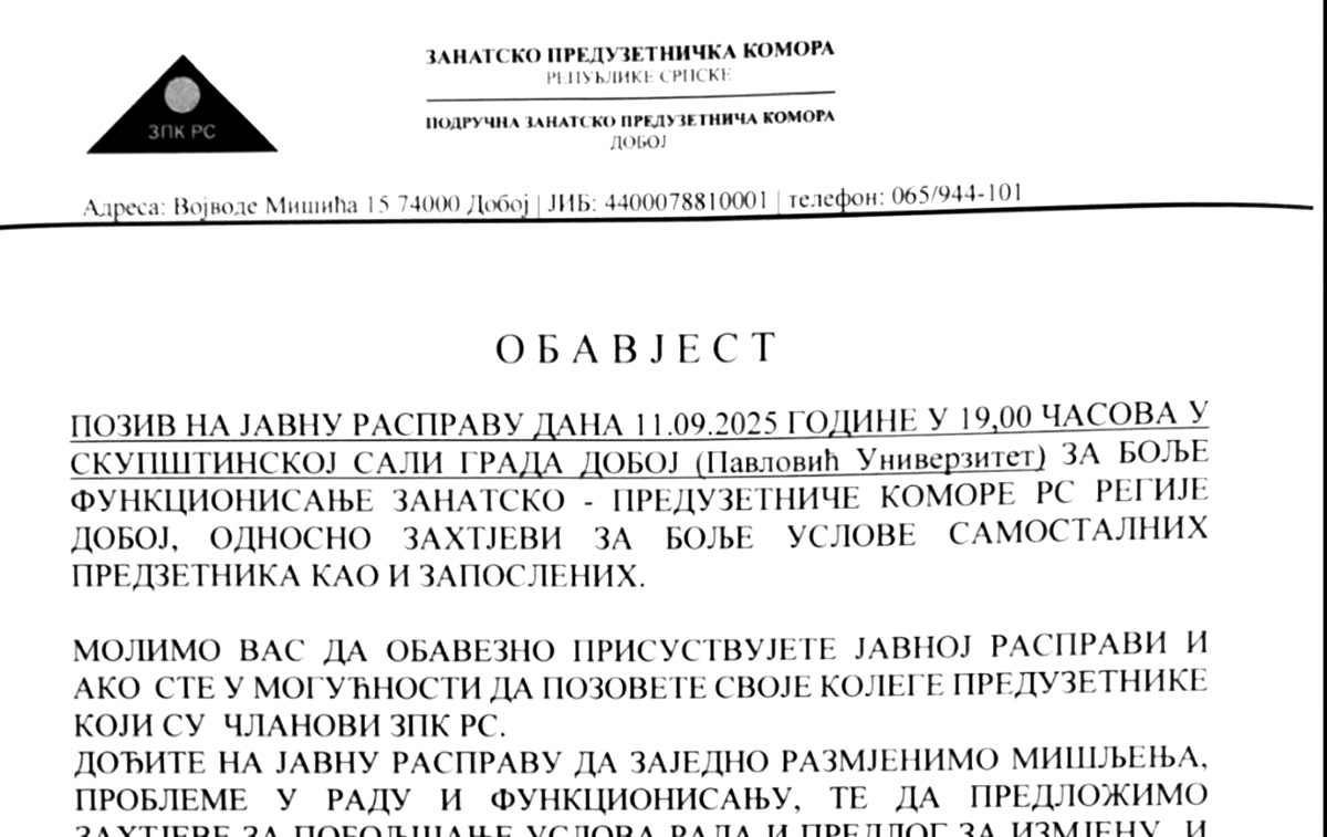 Članovi komore ogorčeni: Pozivi na raspravu selektivni, računi za članarinu redovni