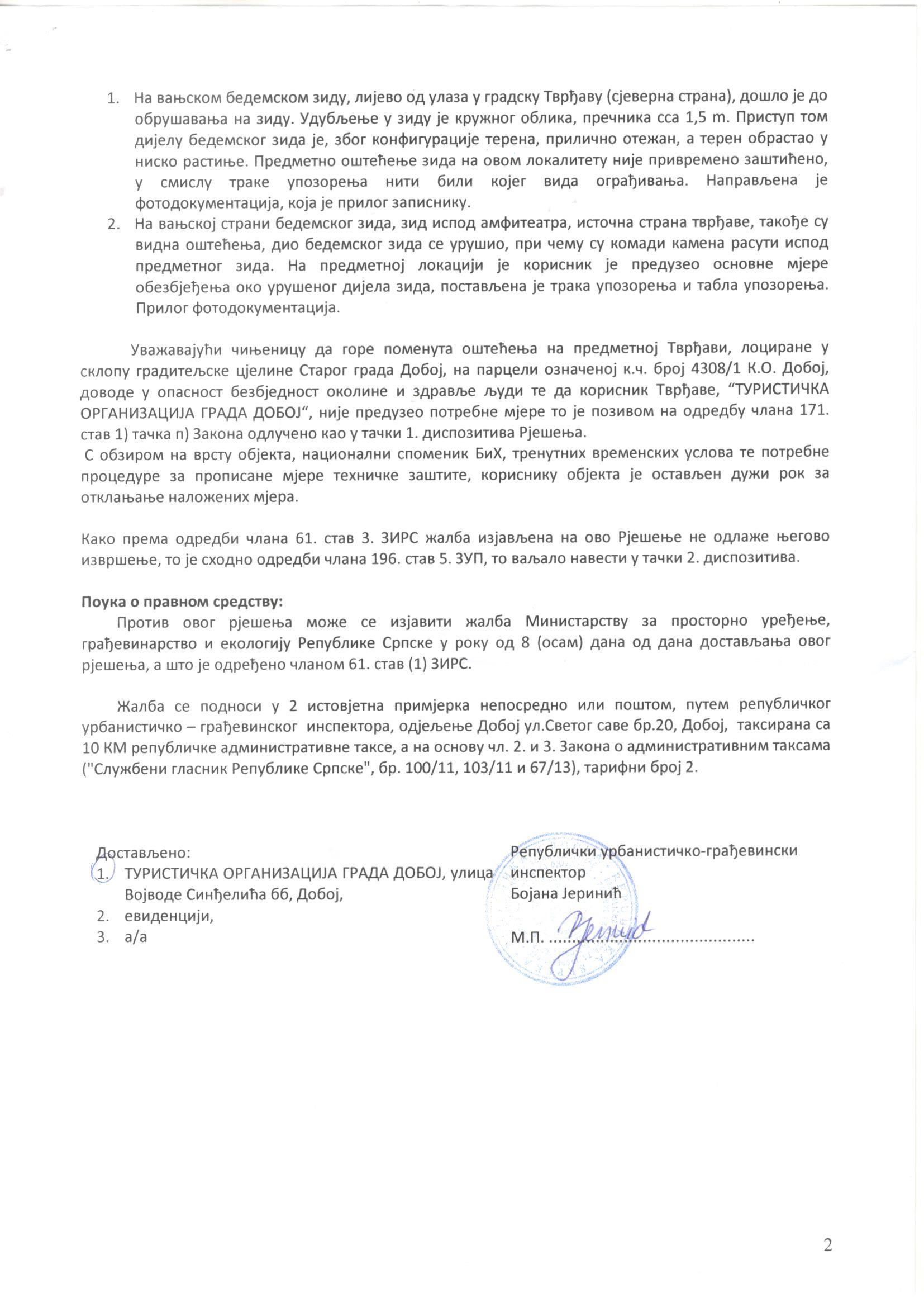 Rjesenje inspekcije 2 str