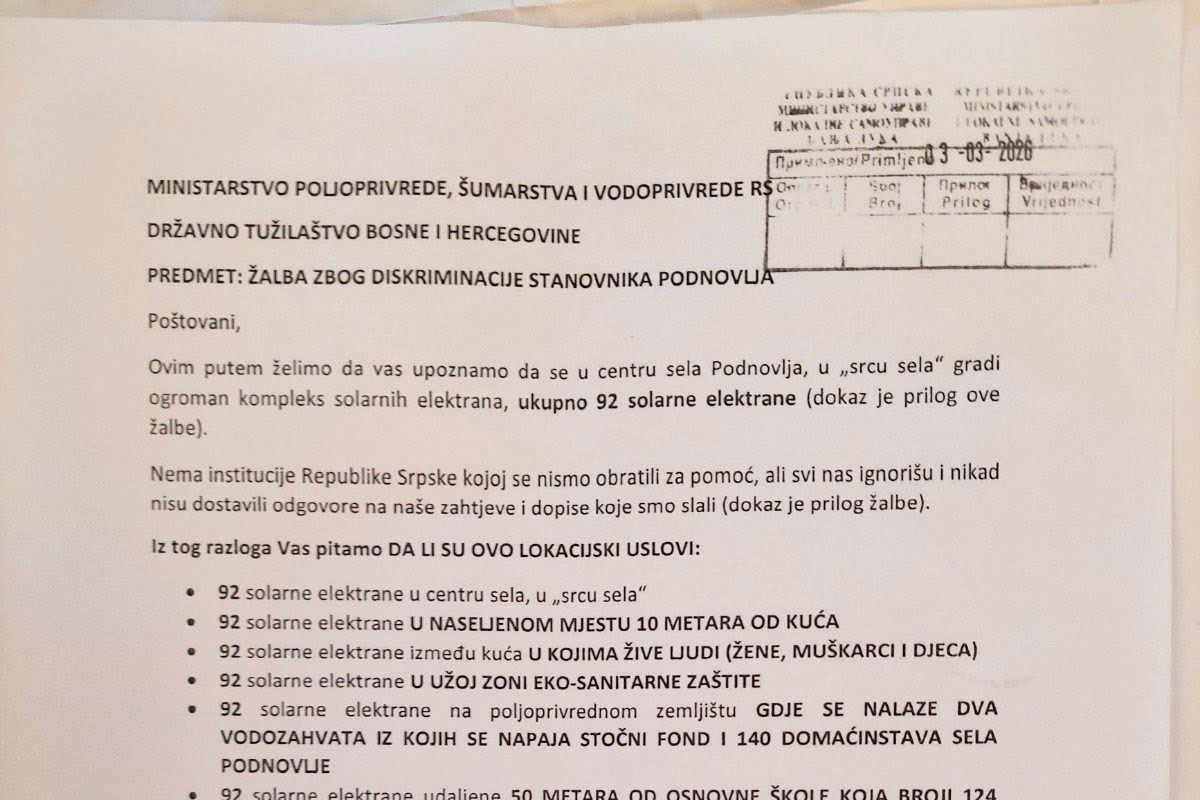 Mještani Podnovlja bez odgovora institucija: Dopisi poslati na četiri ministarstva i Tužilaštvo BiH