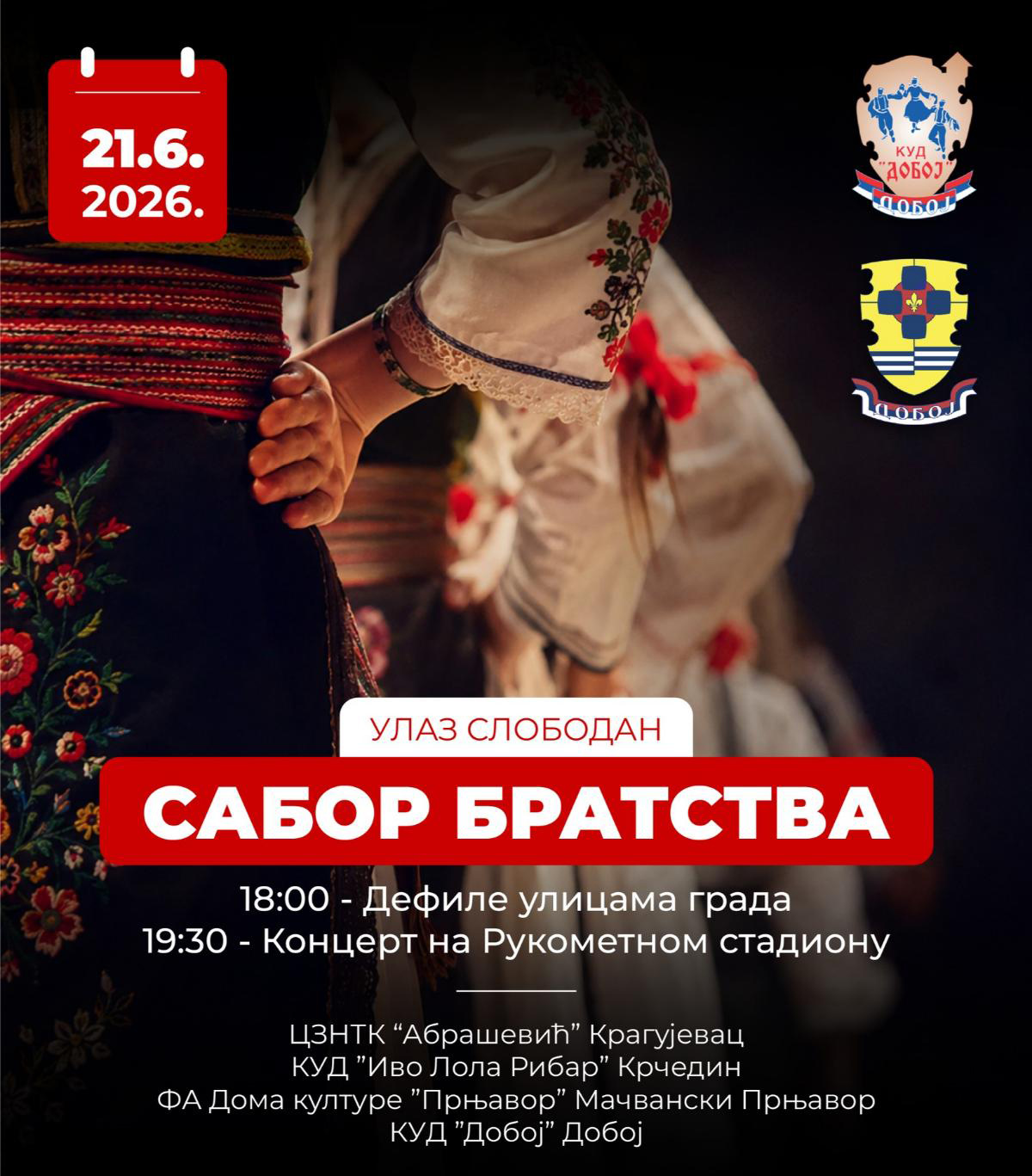 sabor folklora u Doboju plakat