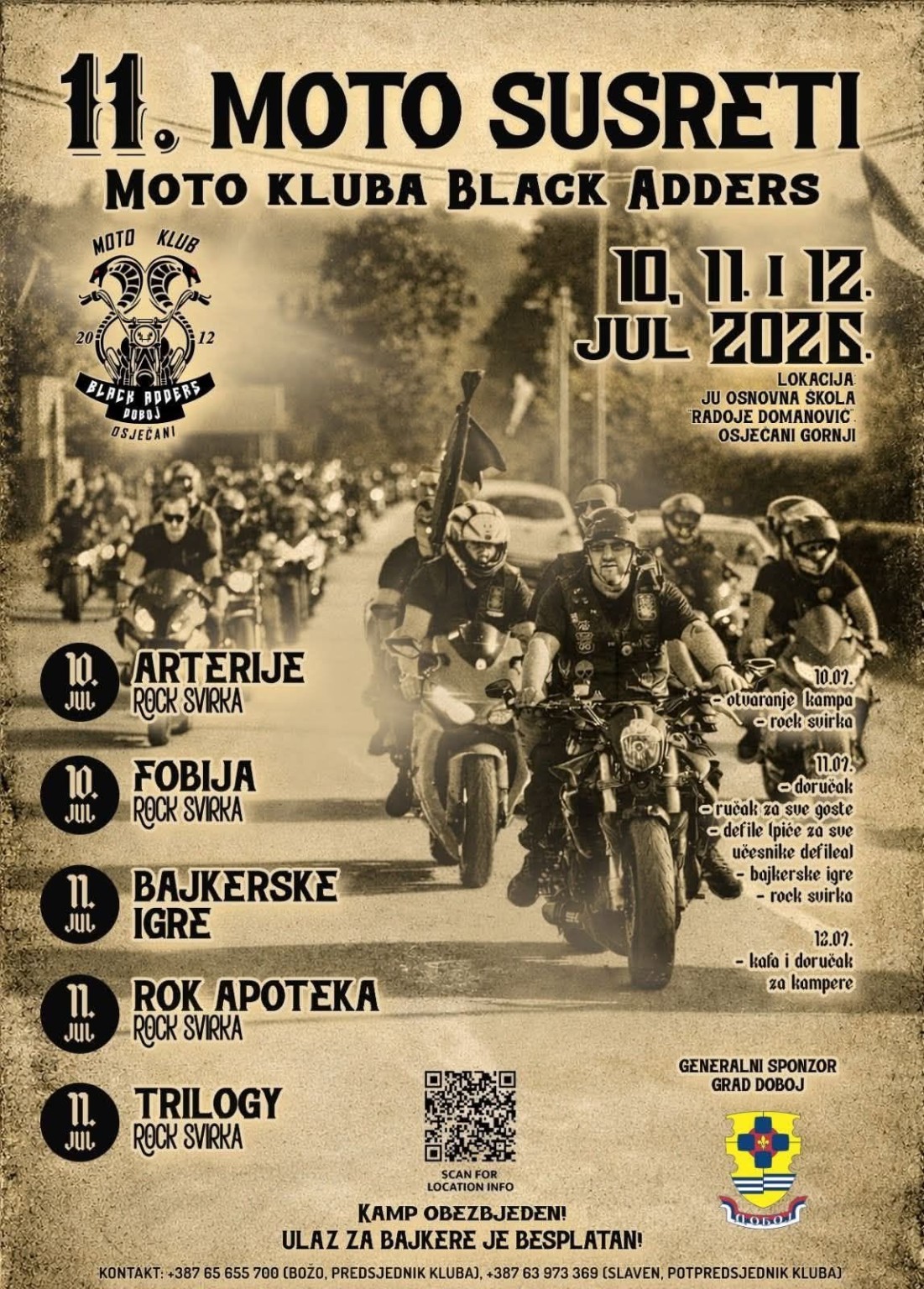 Moto klub Black Adders Osjecani plakat