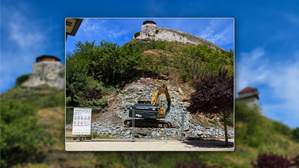 (FOTO) Prijava inspekciji zbog radova u podnožju dobojske Gradine: “Hitno zaustaviti radove koji mogu narušiti zaštićeni objekat”
