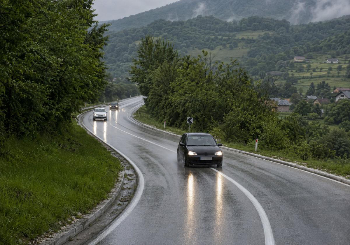 PUTEVI: Mokri i klizavi kolovozi, gužve na granicama