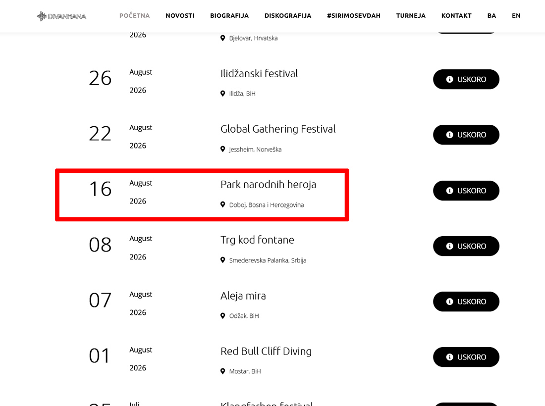 Divanhana koncert web sajt