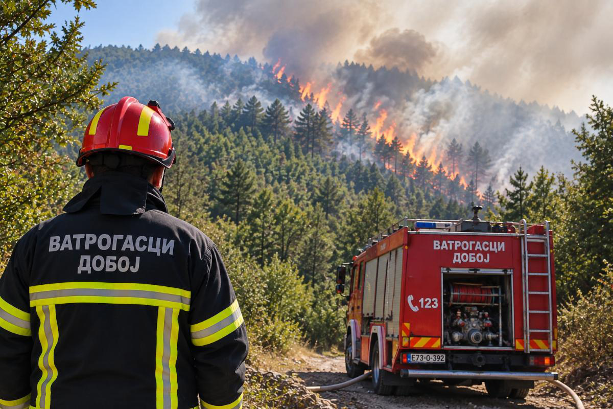 DOBOJ: I dalje aktivan šumski požar u Skipovcu