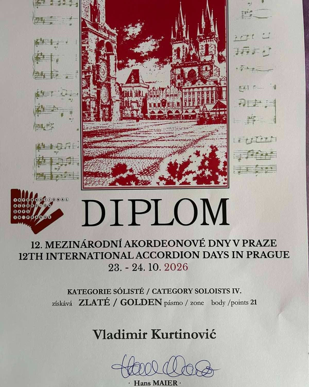 diploma Vladimiru