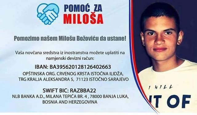 DOBOJSKI INFO VAS POZIVA: Pomozimo mladom Milošu Božoviću da ustane iz kome!