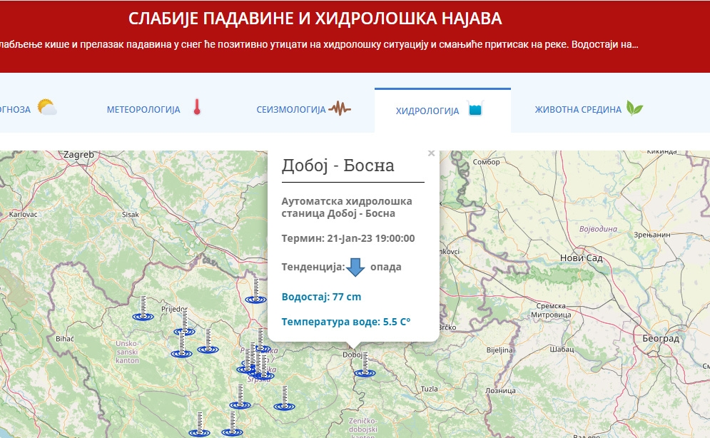 DOBOJ: Vodostaj Bosne i dalje u padu