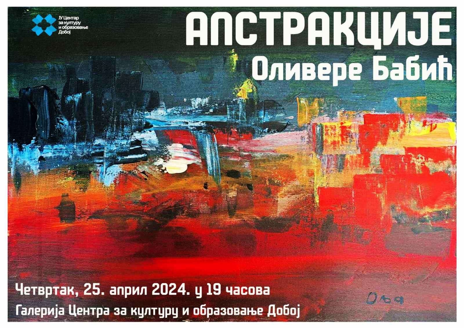 DOBOJ: Svečano otvaranje izložbe "Apstrakcije" Olivere Babić u Centru za kulturu i obrazovanje