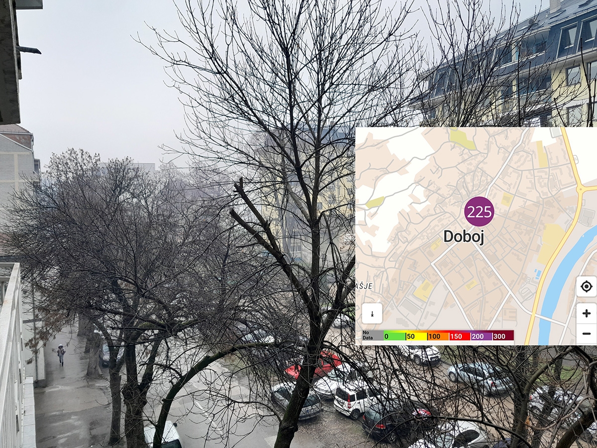 KRITIČNO STANJE U DOBOJU: Kvalitet vazduha ušao u crveno. (FOTO)