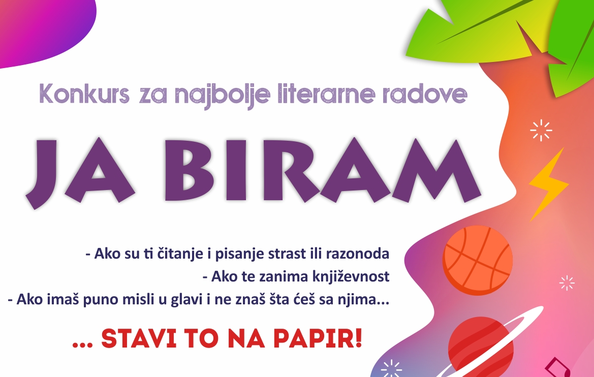 JA BIRAM Konkurs za najbolje literarne radove
