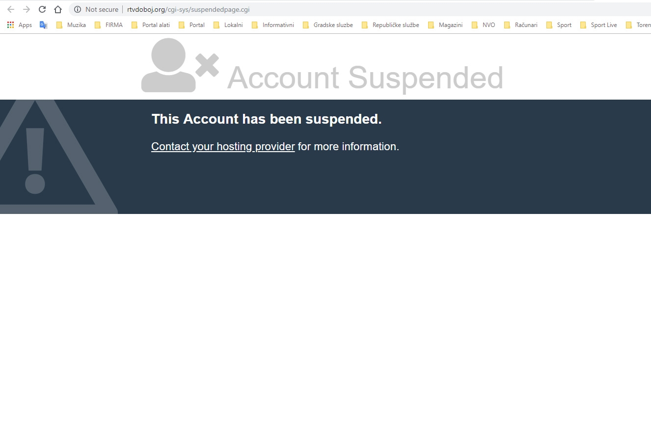 BEZ KOMENTARA: This Account has been suspended