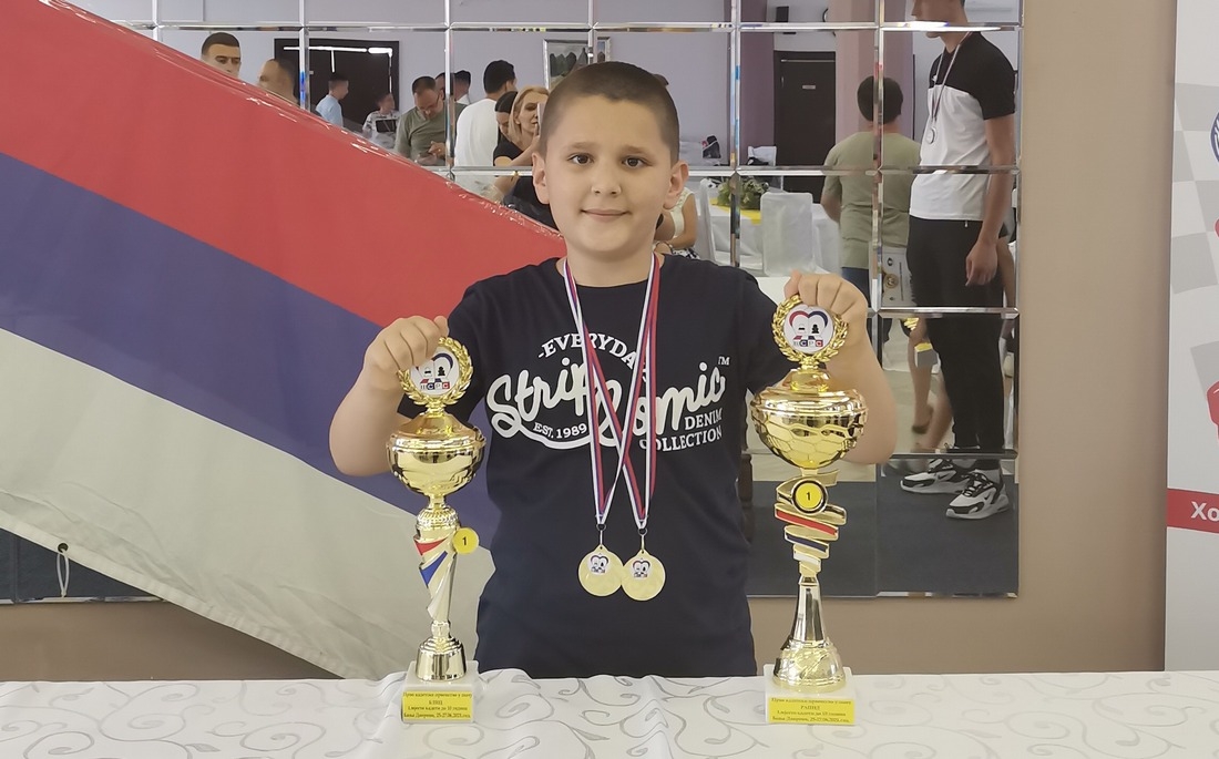 DOBOJ: Đorđe Lukić kadetski šampion Srpske u ubrzanom i brzopoteznom šahu