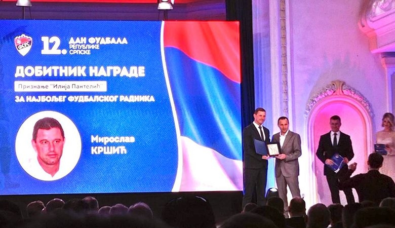 DOBOJ: Miroslavu Kršiću nagrada „Ilija Pantelić” za najboljeg fudbalskog radnika Republike Srpske u 2022. godini