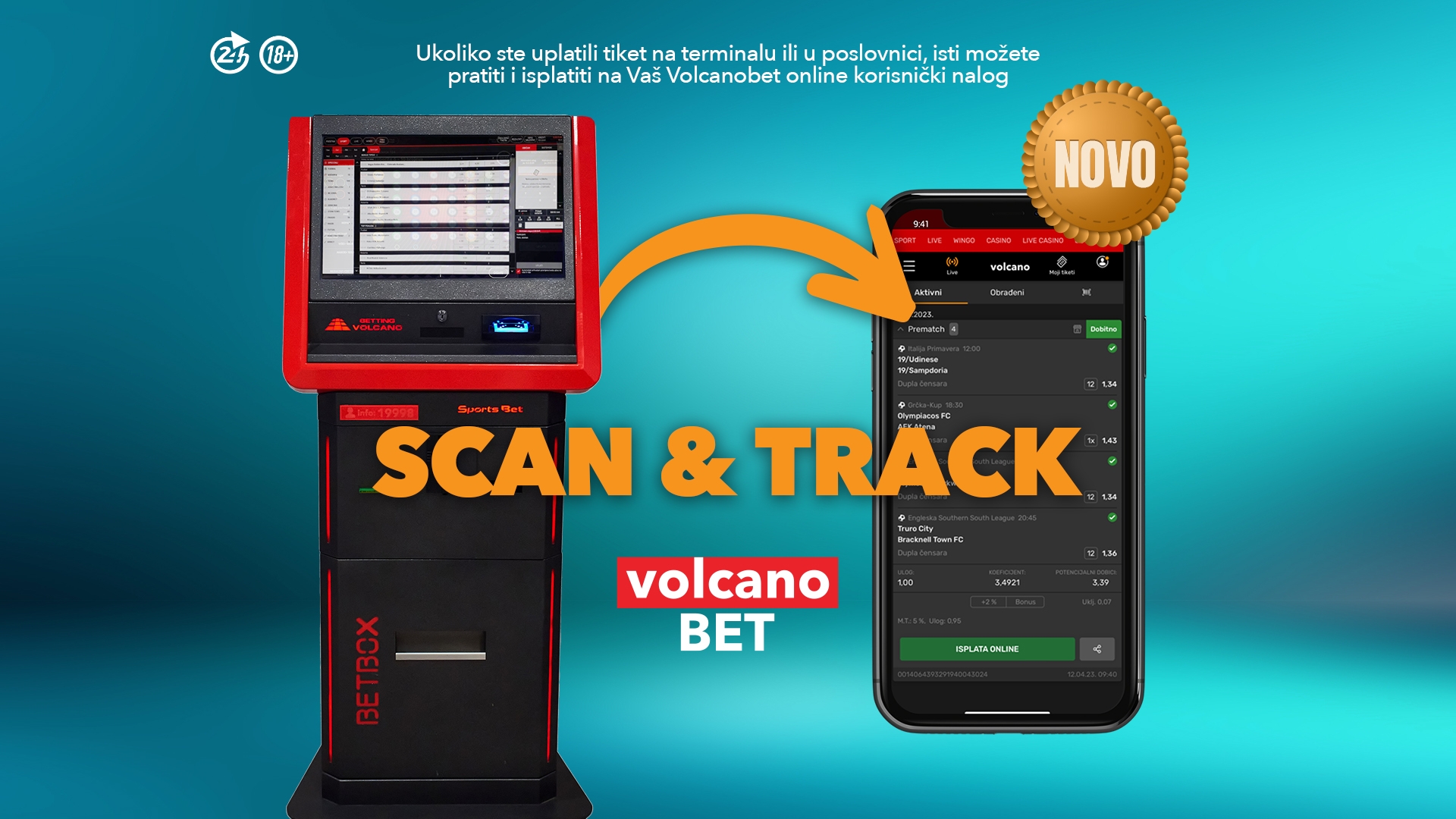 VOLCANOBET SCAN & TRACK  Nova opcija za sve Volcanobet korisnike