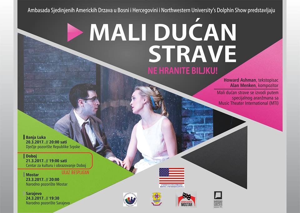 DOBOJ: Sutra brodvejski mjuzikl "Mali dućan strave"