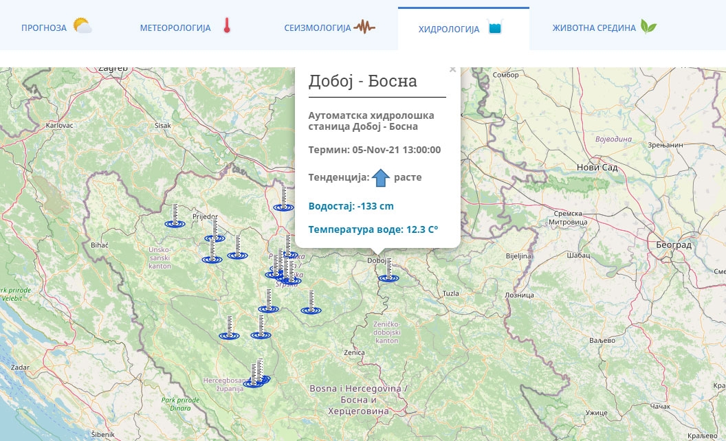DOBOJ: Blagi rast vodostaja rijeke Bosne, trenutno -133 centimetra