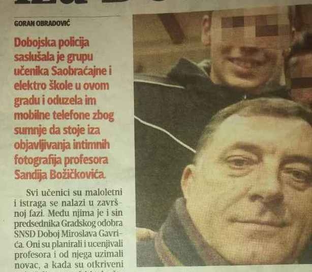 DOBOJ: Gavrić junior se krije iza Dodikove slike