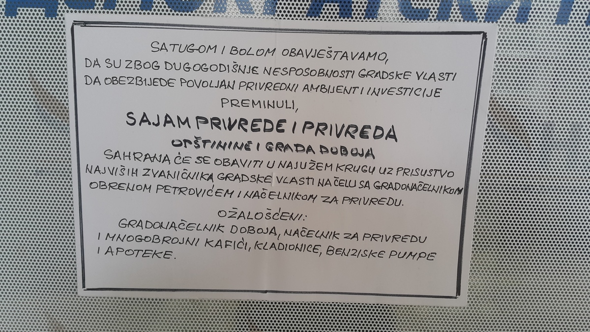 BEZ KOMENTARA: Zbog nesposobnosti gradske vlasti preminula privreda