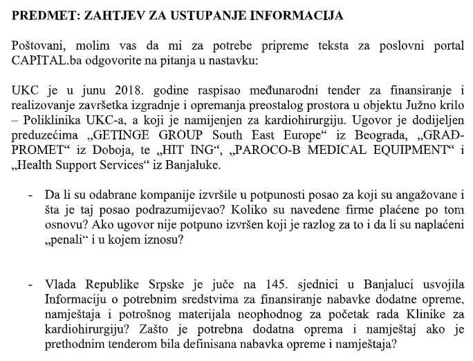 Zašto Vlada daje pet miliona KM za Kliniku koju grade privatnici?