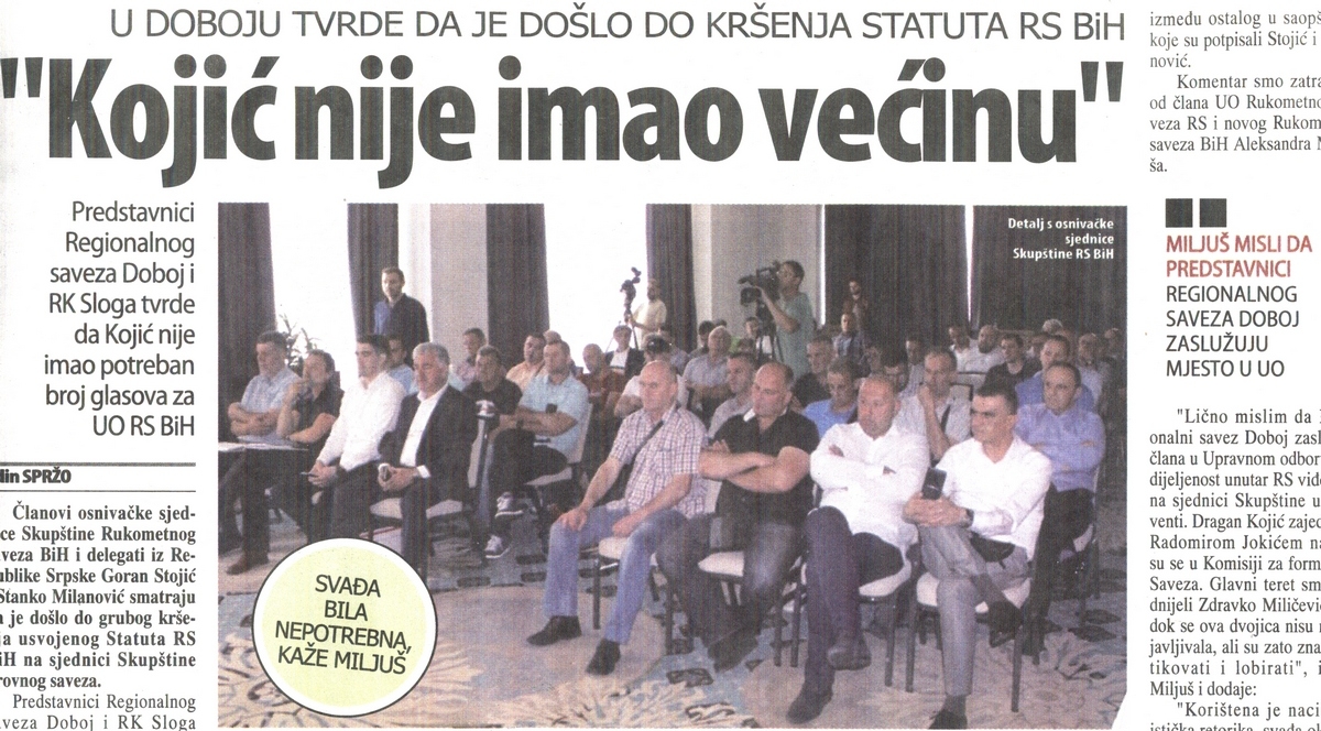 U DOBOJU TVRDE DA JE DOŠLO DO KRŠENJA STATUTA RS BiH "Kojić nije imao većinu"