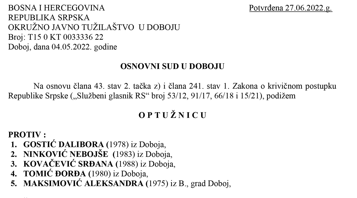 Potvrđena optužnica protiv 5 članova biračkog odbora zbog izborne prevare 038B007B OŠ Dositej Obradović 2B
