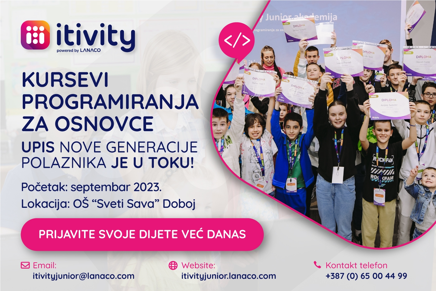 DOBOJ: Kursevi programiranja za osnovce