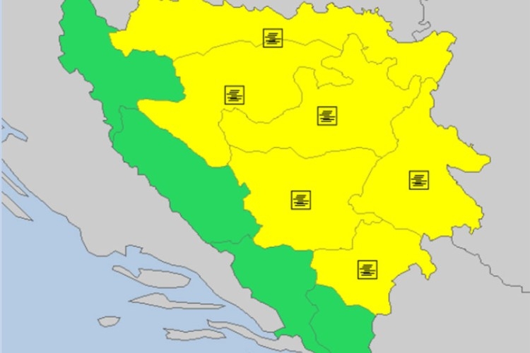 Žuti meteoalarm zbog magle i vjetra