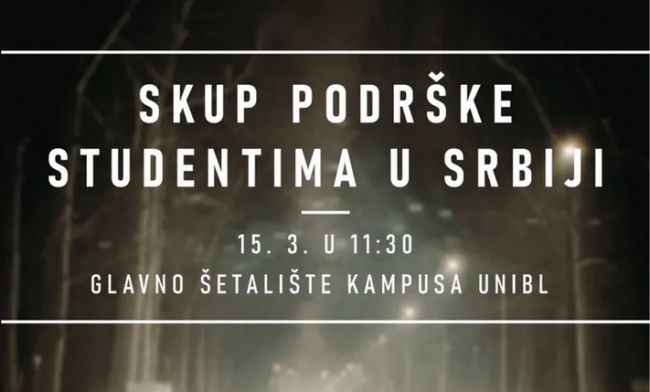 FOTO: Dobojski Info | Studenati Univerziteta u Banjoj Luci nastavlja sa podrškom kolegama iz Srbije